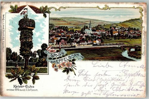 Eppelborn 1904 Kaiser-Eiche Aussichtplatz Bahnhof