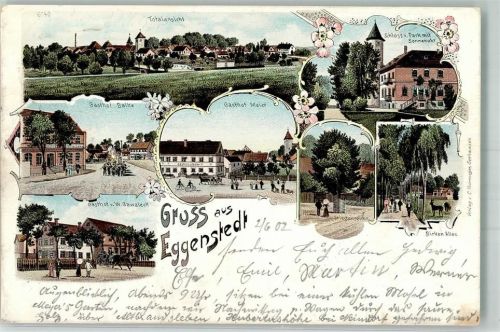 Eggenstedt 1902 Gasthaus Gawaleck Gasthaus Meier Gasthaus Balke Schoss Park Birken-Allee