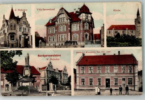 Nordgermersleben Villa Deumeland Denkmal Kirche Gasthaus zum Kronprinzen