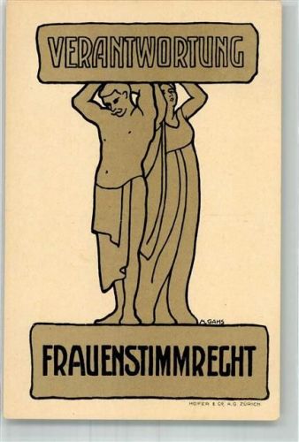 JugendstilVerantwortung Frauenstimmrecht sign.M. Gams