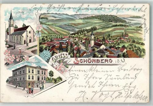 Schönberg 1902 Kirche Mädchen-Schule