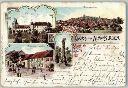 Bebertal 1901 Alvensleben Kriegerdenkmal Schloss Alvensleben Ortsstraße