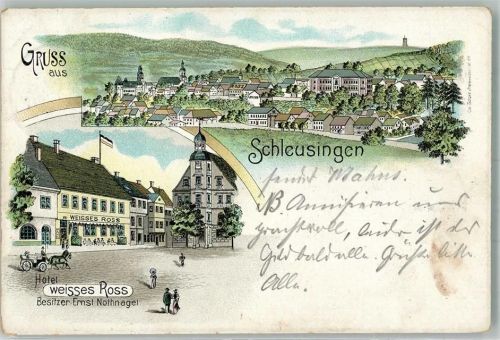 Schleusingen 1898 Hotel weisses Ross
