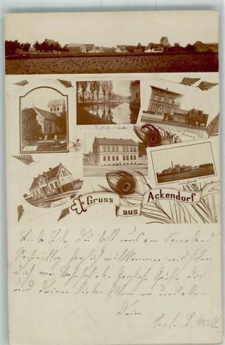 Ackendorf 1904 Bahnhof Zuckerfabrik Kirche