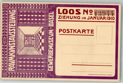 Basel Bâle Raumkunstausstellung Gewerbemuseum Kunstausstellung 1909 KEINE AK