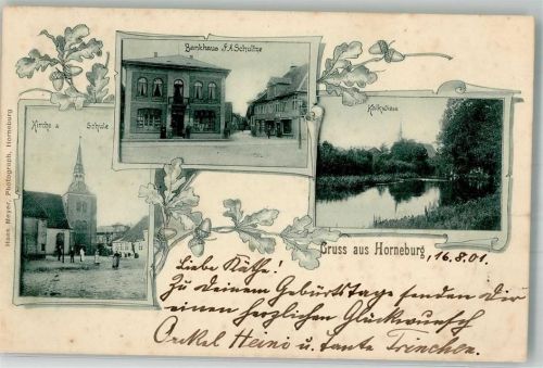 Horneburg 1901 Kirche Schule Bankhaus Schultze Kalkwiese