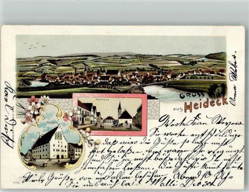 Heideck 1902 Marktplatz Rathaus