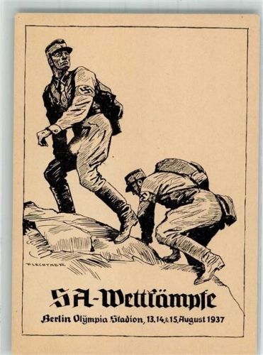 1937 Wettkämpfe Berlin Olympia Stadion sign. Flechtner