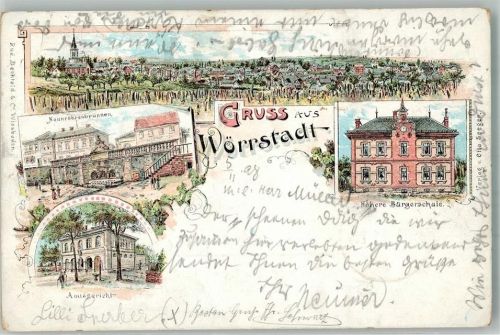 Wörrstadt 1898 Höhere Bürgerschule Amtsgericht Neuröhrenbrunnen