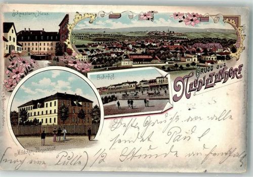Neudietendorf 1898 Schwesternhaus Mädchen-Pensionat Bahnhof