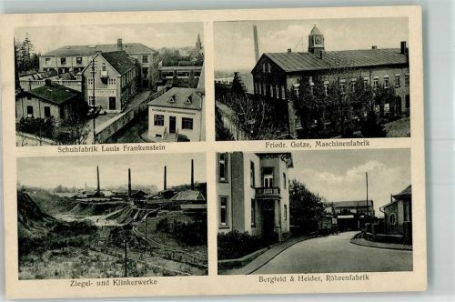 Burscheid Maschinenfabrik Gotze Schuhfabrik Frankenstein Ziegel- u. Klinkerwerke Röhrenfabrik Bergfeld & Heider