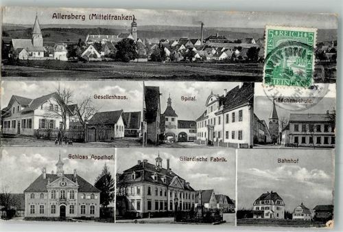 Allersberg 1925 Gesellenhaus Krankenhaus Schloß Appelhof Mädchenschule Bahnhof