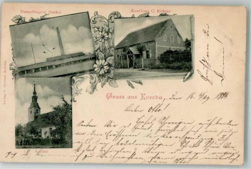 Körba 1899 Dampfziegelei Denkel Kaufhaus Richter Dorfkirche