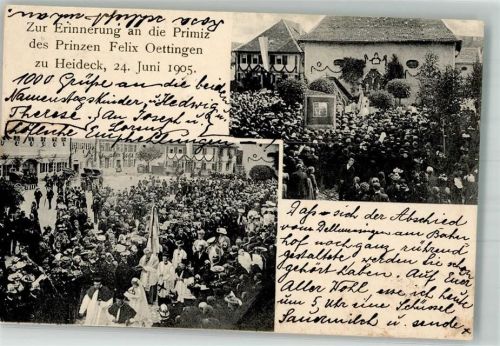 91180 W8548 Heideck , Mittelfr 1911 Foto AK Primitzfeier des Prinz Felix Oettingen zu Heideck 24. Juni 1905