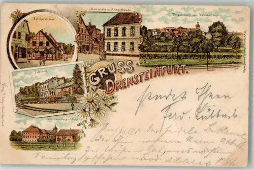 Drensteinfurt 1898 Marktplatz Amtsgebäude Bahnhof Schloß Landsberg
