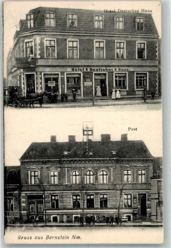 Arnswalde Choszczno Foto AK Hotel Deutsches Haus Postamt Bernstein Nm.