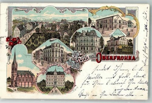 Limbach-Oberfrohna 1898 Cafe Röder Gasthaus Routenkranz Gasthaus zur Post Post