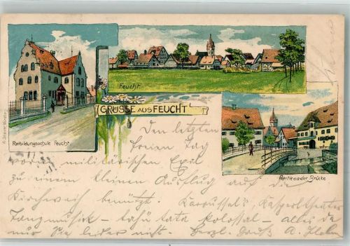 Feucht 1900 Fortbildungsschule An der Brücke