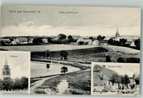 Neuendorf 1911 Kirche Gasthaus Fritz