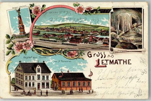 Letmathe 1903 Kriegerdenkmal Gasthaus zur Traube Bahnhof Orgelgrotte