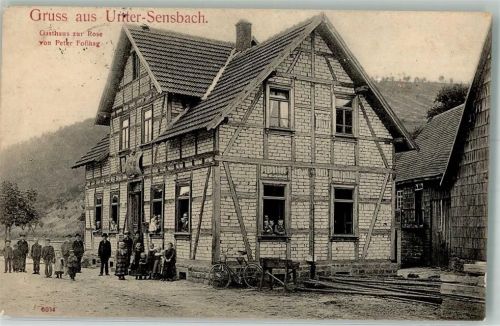 Unter-Sensbach Gasthaus zur Rose Fachwerk Fahrrad