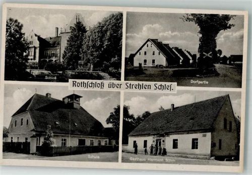 Strehlen 1943 Rothschloß Schloss Gasthaus Böhm Schule