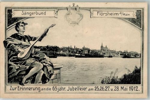 Flörsheim 1912 65 jähr. Jubelfeier 1912 Gesangverein Sängerbund Musikant