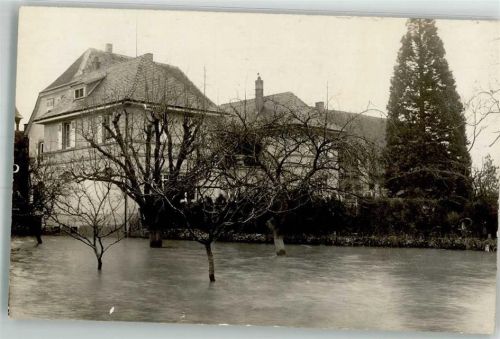 65462 W6095 Ginsheim-Gustavsburg Foto AK Überschwemmungs-Katastrophe Villen Ort handschriftlich