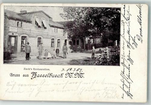 Hasselbusch Niesporowice 1907 Foto AK Gasthaus Zuch