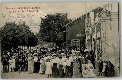 Langen 1912 Gasthaus zu den 3 Kaisern Gruppenphoto