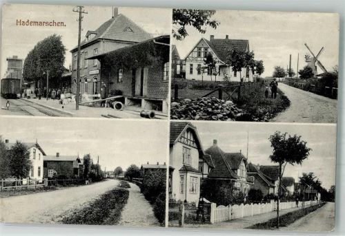 Hanerau-Hademarschen 1916 Dorfstraße Bahnhof Windmühle