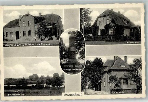 Briesenhorst Kriegerdenkmal Postamt Kaufhaus Forsthaus Briesensee