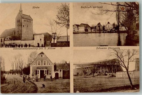 Schwerz 1919 Dorfteich Kolonialwaren Hölzner Schwerzer Steinwerke