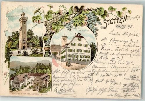 Stetten 1898 Kernen-Turm Gasthaus zum Ochsen Heil- und Pflegeanstalt