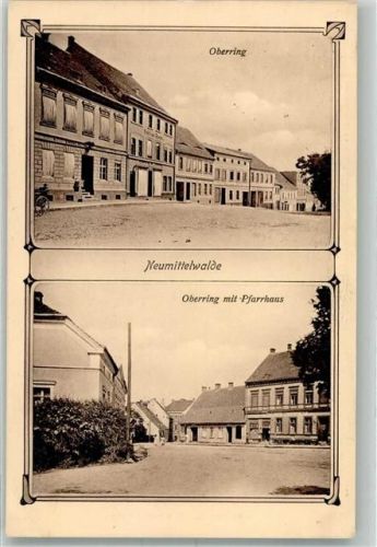 Neumittelwalde Miedzybórz 1914 Foto AK Oberring Pfarrhaus