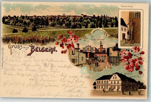 Belgern 1902 Export-Brauerei Roland-Säule Gasthaus zum weissen Ross