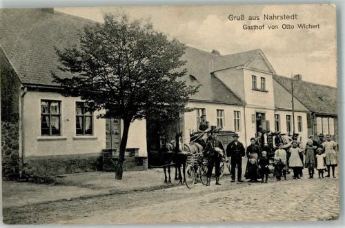 Nahrstedt 1915 Gasthaus Otto Wichert Kutschen Kinder
