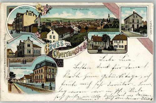 Ober-Ramstadt 1900 Gewerbeschule Hauptstraße Kriegerdenkmal Post Neue Schule
