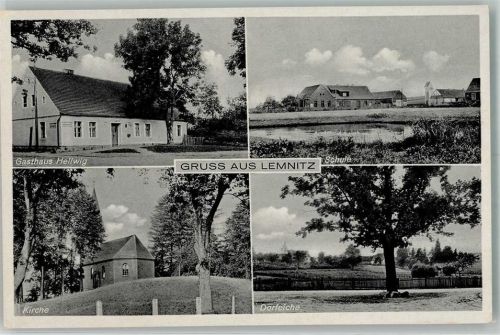 Altlomnitz 1940 Lemnitz Gasthaus Hellwig Schule Kirche Feldpost WK II