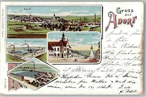 Adorf 1899 Kunstweberei Claviez Weberei Gebr. Uebel Neues Rathaus