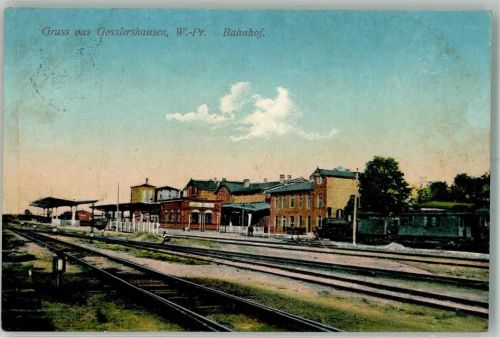 Goßlershausen Jablonowo Pomorskie 1912 Foto AK Bahnhof Eisenbahn