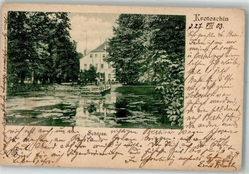 Krotoschin Krotoszyn 1903 Foto AK Schloss Bahnpost Oels-Gnesen