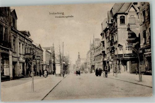 Insterburg 1915 Hindenburgstrasse Cafe Lehmann Apotheke