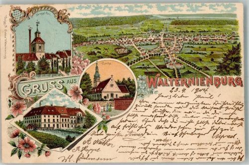 Walternienburg 1904 Poleymühle Kirche Herzogl. Amt