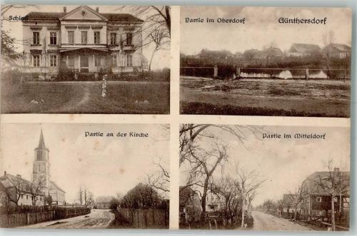 Foto AK Günthersdorf Godzieszow Schloss Kirche