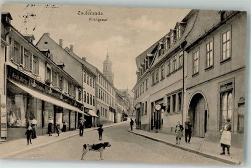 Zeulenroda 1900 Kirchgasse Hund
