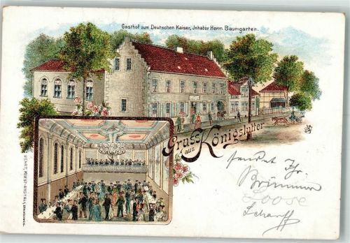 Königslutter 1898 Gasthaus zum Deutschen Kaiser Saal Soldatenbrief-Marke