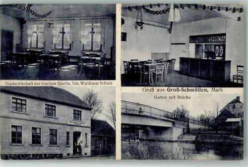 Züllichau Sulechów Foto AK Groß-Schmöllen Gasthaus zur frischen Quelle