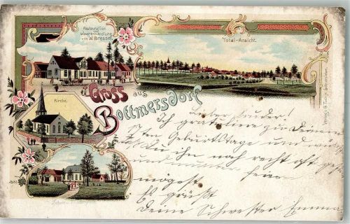 Bottmersdorf 1901 Gasthaus Bressel Schule Friedenseiche