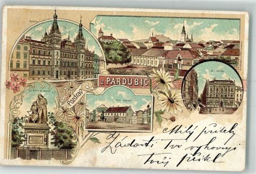 Pardubice 1899 Rathaus Denkmal